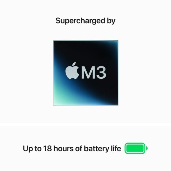 15-inch MacBook Air: Apple M3 chip with 8-core CPU and 10-core GPU, 16GB, 512GB SSD - Space Grey(MXD13B/A) - Image 6