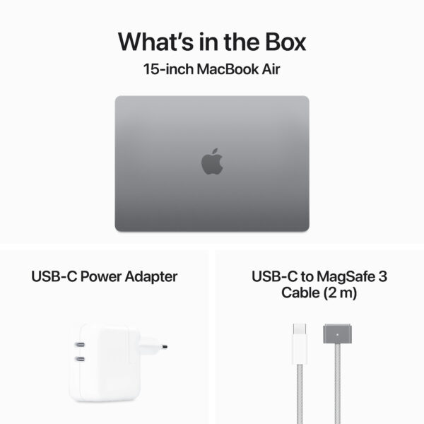 15-inch MacBook Air: Apple M3 chip with 8-core CPU and 10-core GPU, 8GB, 256GB SSD - Space Grey(MRYM3B/A) - Image 9