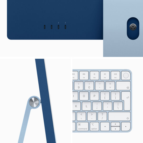 24-inch iMac with Retina 4.5K display: Apple M3 chip with 8-core CPU and 10-core GPU, 256GB SSD - Blue (MQRQ3B/A) - Image 3
