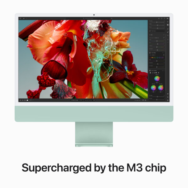24-inch iMac with Retina 4.5K display: Apple M3 chip with 8-core CPU and 10-core GPU, 256GB SSD - Green (MQRN3B/A) - Image 4