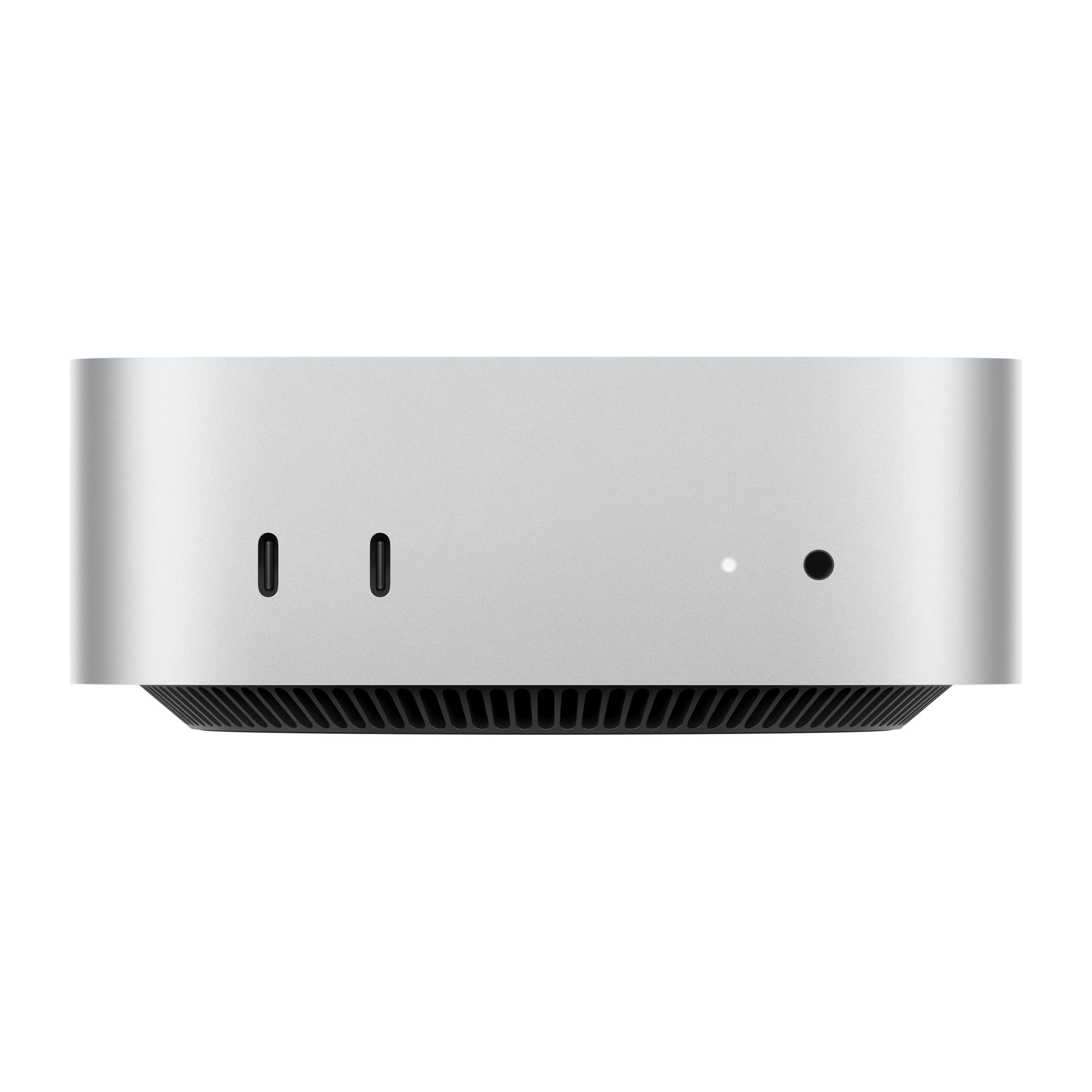 Mac Mini with Apple M4 chip, 10-core CPU, 10-core GPU, on white background