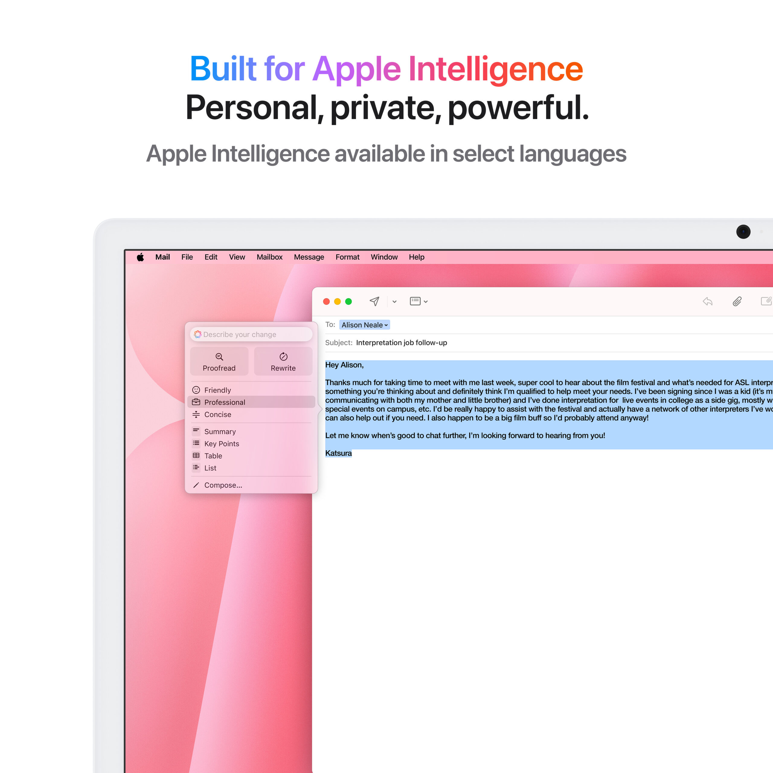 24-inch iMac with Retina 4.5K display: Apple M4 chip with 8‑core CPU and 8‑core GPU, 16GB, 256GB SSD - Pink (MWUG3B/A) - Image 3