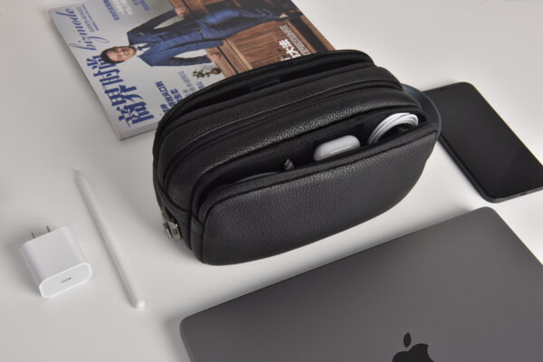 All in One Storage Bag for Power Adapter Charging cables Apple Pencil iPhone AirPods Apple Watch Anti-theft Organize Box Waterproof PU Leather Pouch Travel Bags - Image 11