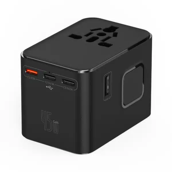 Universal 45W GaN USB-C Plug Adapter Black – Fast Charger for MacBook, iPad & iPhone - Image 2
