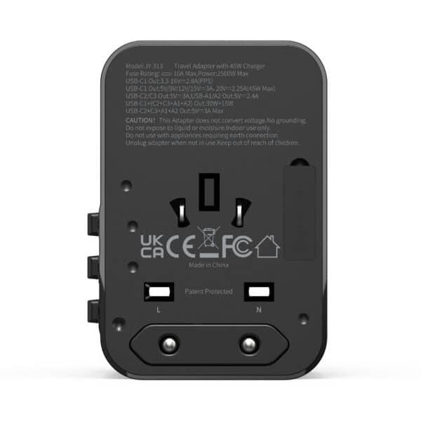 Universal 45W GaN USB-C Plug Adapter Black – Fast Charger for MacBook, iPad & iPhone - Image 6