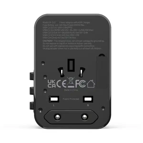Universal 45W GaN USB-C Plug Adapter Black – Fast Charger for MacBook, iPad & iPhone - Image 6