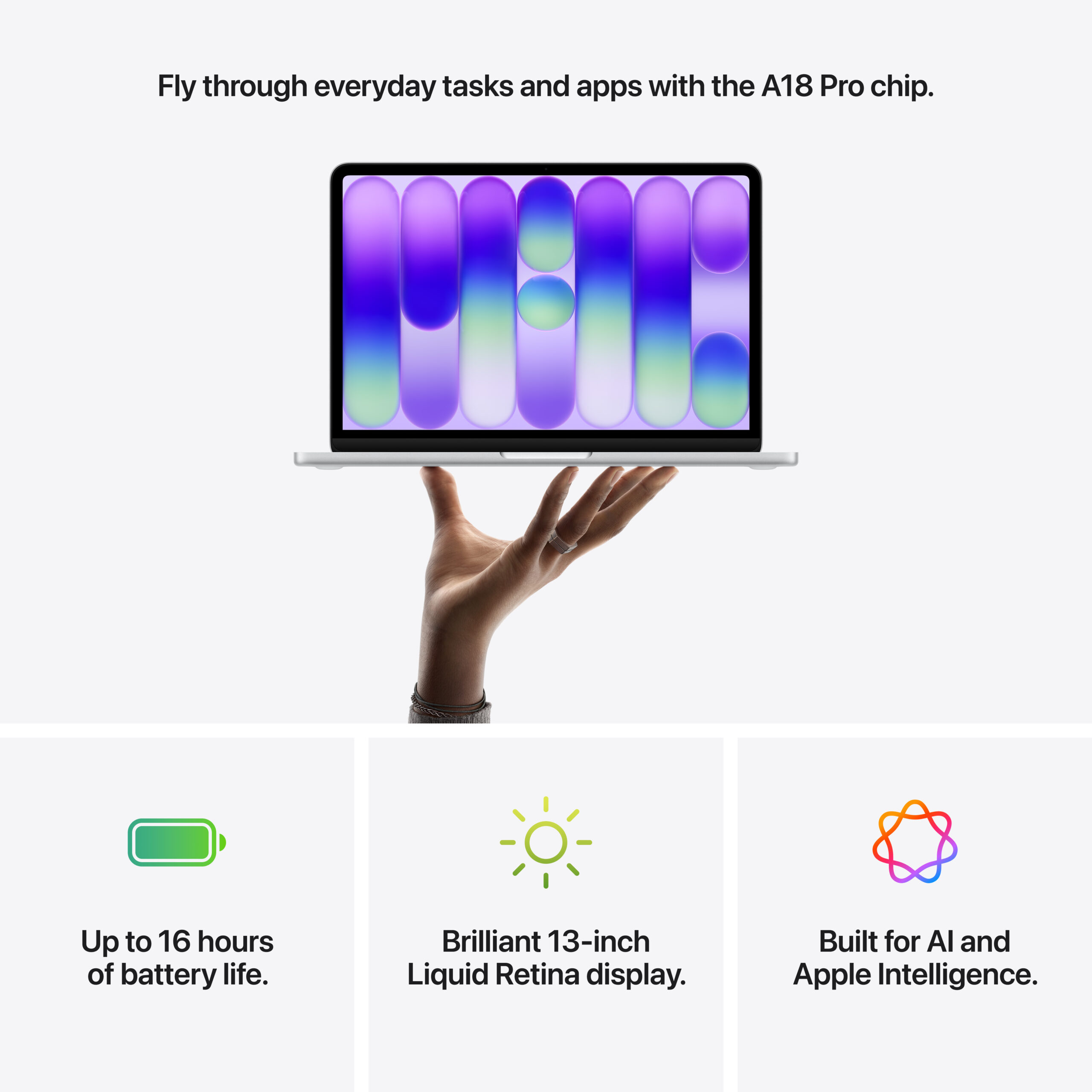 13-inch MacBook Neo: Apple A18 Pro chip with 6-core CPU and 5-core GPU, 8GB, 512GB SSD, Touch ID - Indigo - Image 9