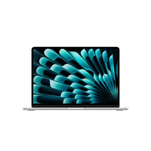 Silver 13-inch MacBook Air with M5 chip, closed lid, on white background