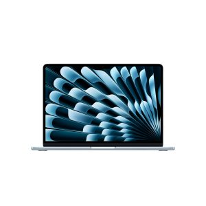 Sky Blue 13-inch MacBook Air with M5 chip, closed lid, on white background