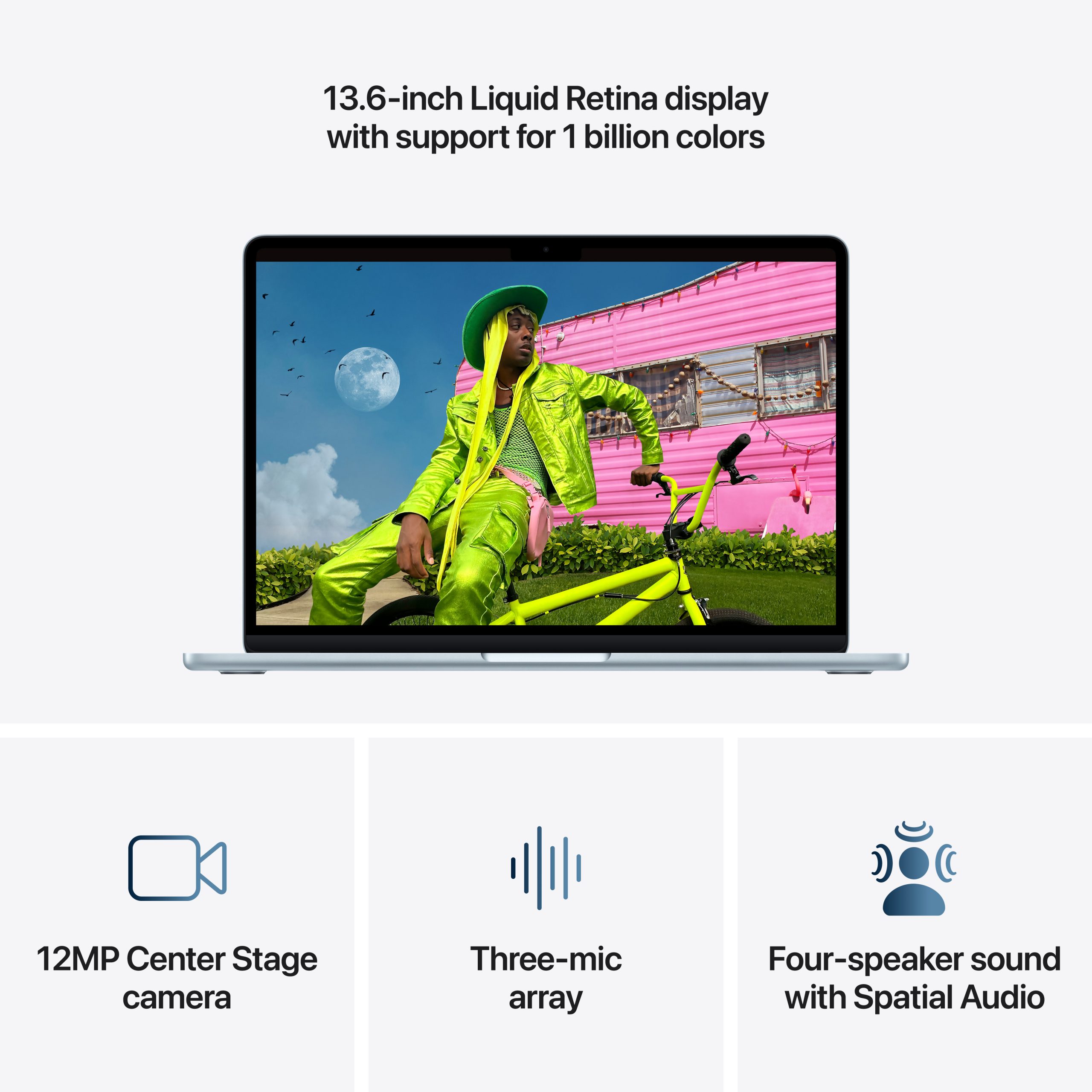 13-inch MacBook Air: Apple M5 chip with 10-core CPU and 10-core GPU, 24GB, 1TB SSD - Sky Blue - Image 5